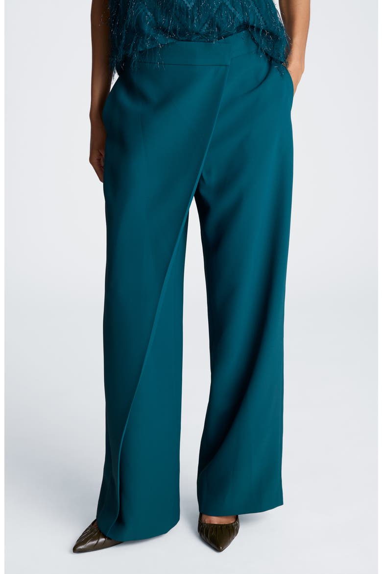 Asymmetrical Crossover Wide Leg Pants, Main, color, TEAL DUSK