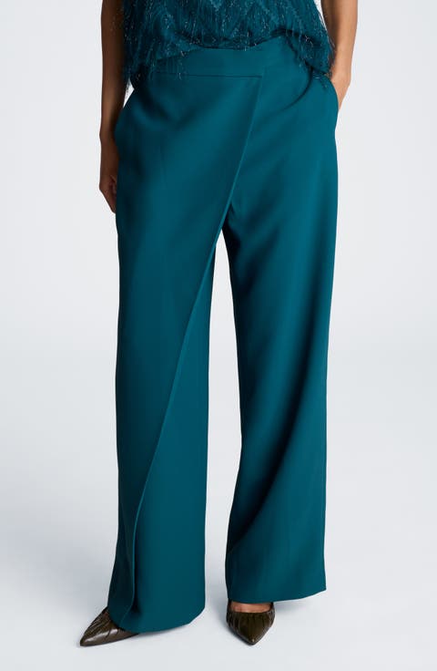 Asymmetrical Crossover Wide Leg Pants