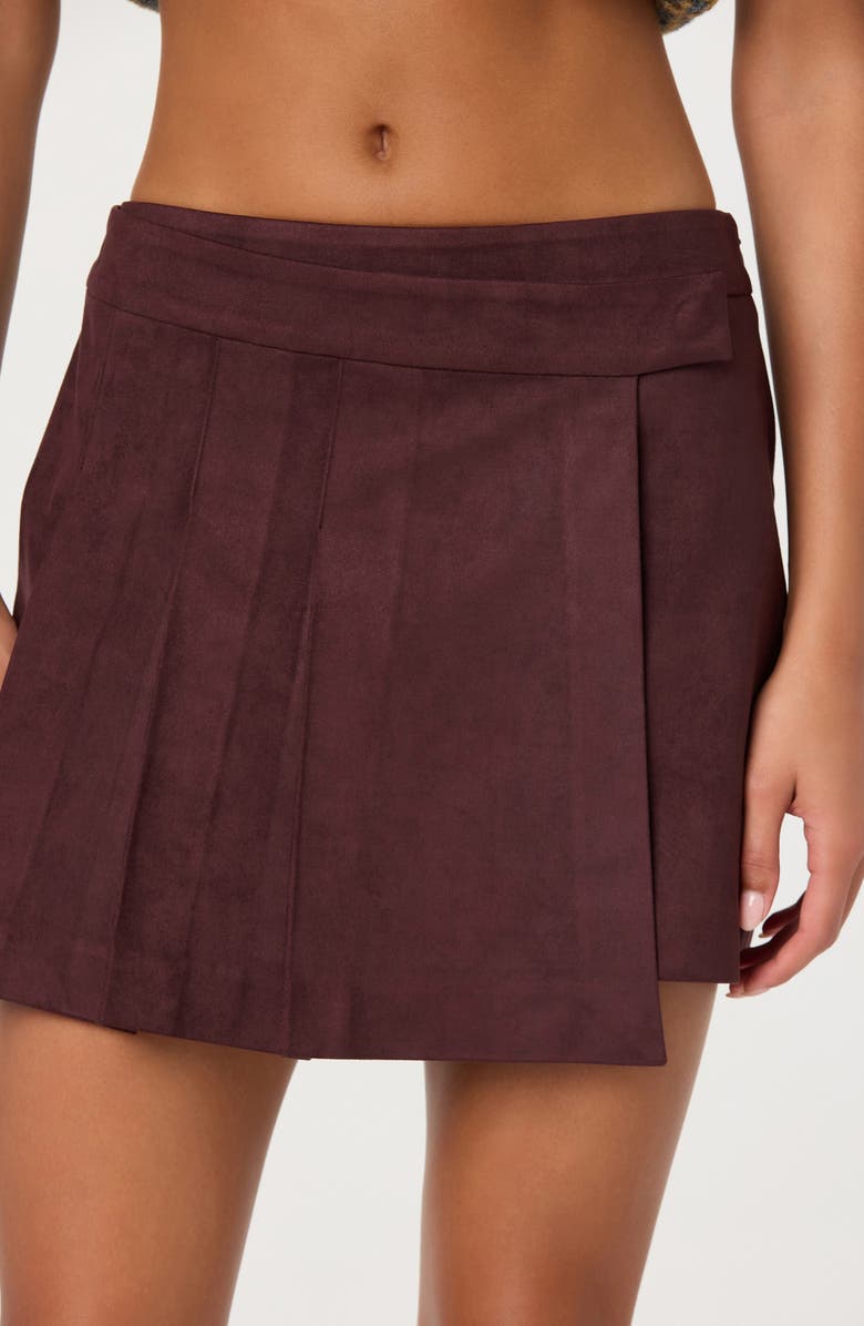 ASTR the Label Theodora Faux Suede Miniskirt, Alternate, color, Eggplant