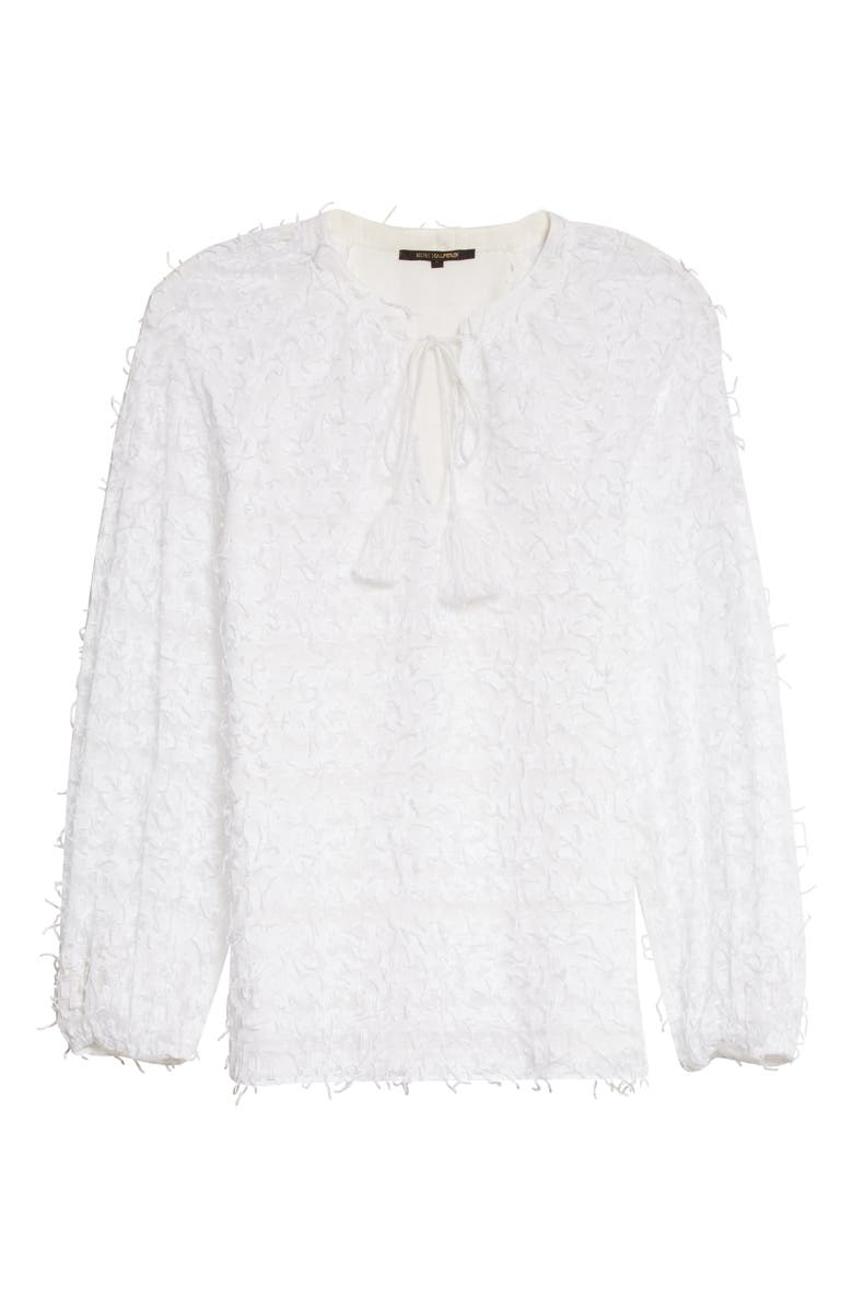 KOBI HALPERIN Textured Mesh Cotton Blend Blouse, Alternate, color, 