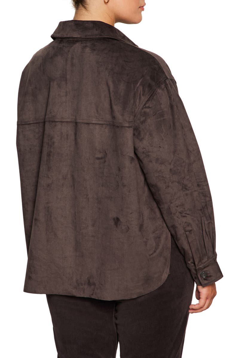 Sanctuary Ivy Faux Suede Long Sleeve Button-Up Shirt, Alternate, color, Semi Sweet