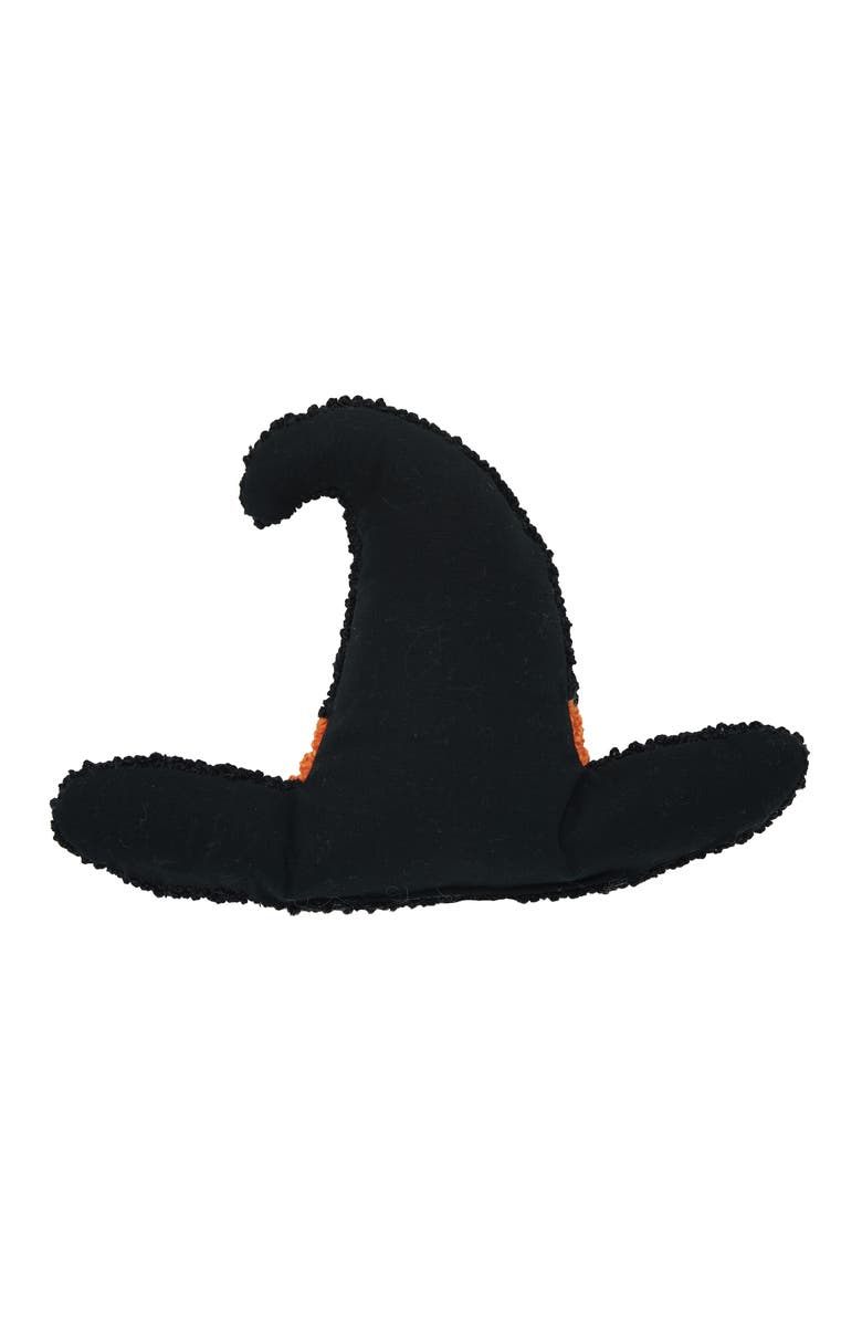 C&F Home Witch Hat Shaped Halloween Hooked Accent Throw Pillow 8" x 12", Alternate, color, Black