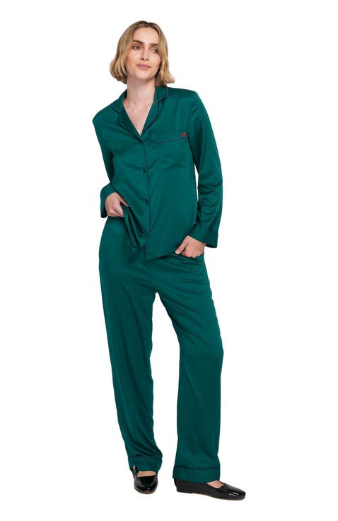 Satin PJ Set Long Pajama