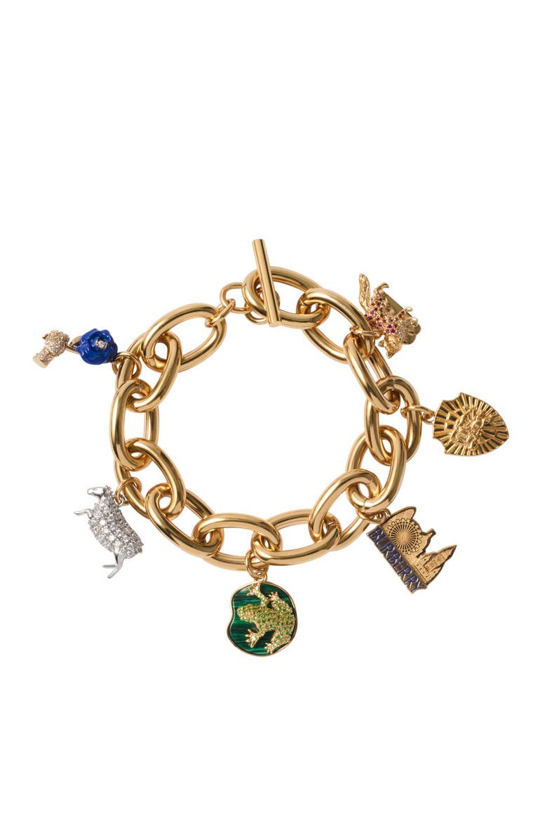 Burberry Charm Bracelet, Main, color, Gold/Multicolour