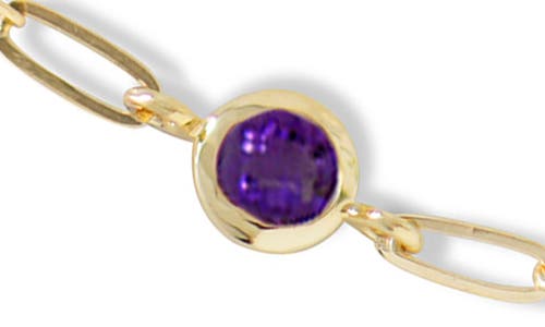 Anzie Classique Birthstone Paper Clip Chain Necklace In Gold