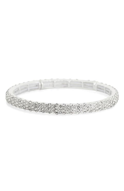 Pavé Cubic Zirconia Domed Stretch Bracelet