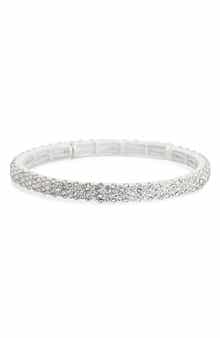 Pavé Cubic Zirconia Domed Stretch Bracelet