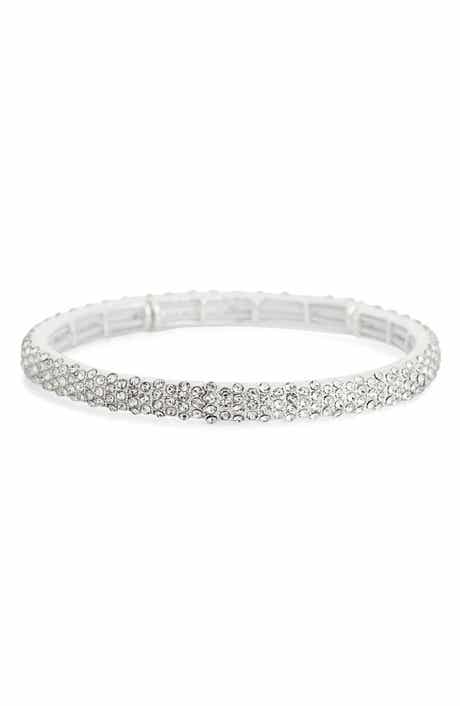 Pavé Cubic Zirconia Domed Stretch Bracelet