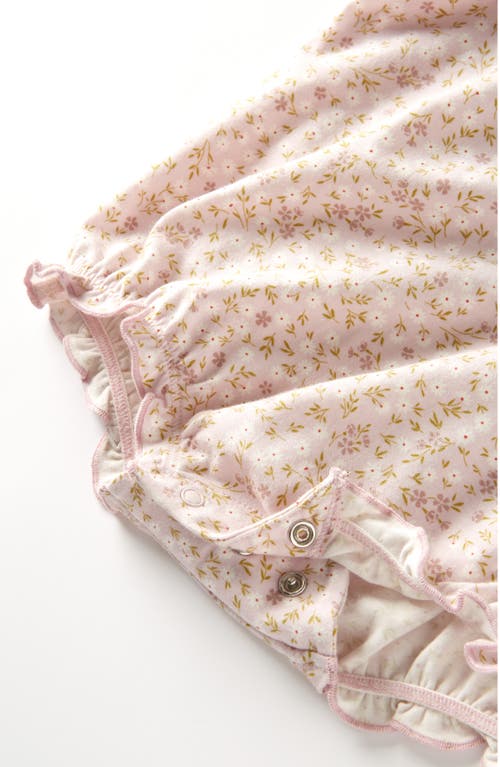 Nordstrom Print Smocked Bubble Romper In Purple Light Windswept Floral