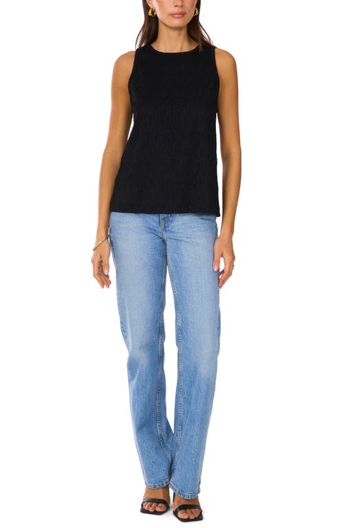 Vince Camuto Paisley Lace Tank In Rich Black