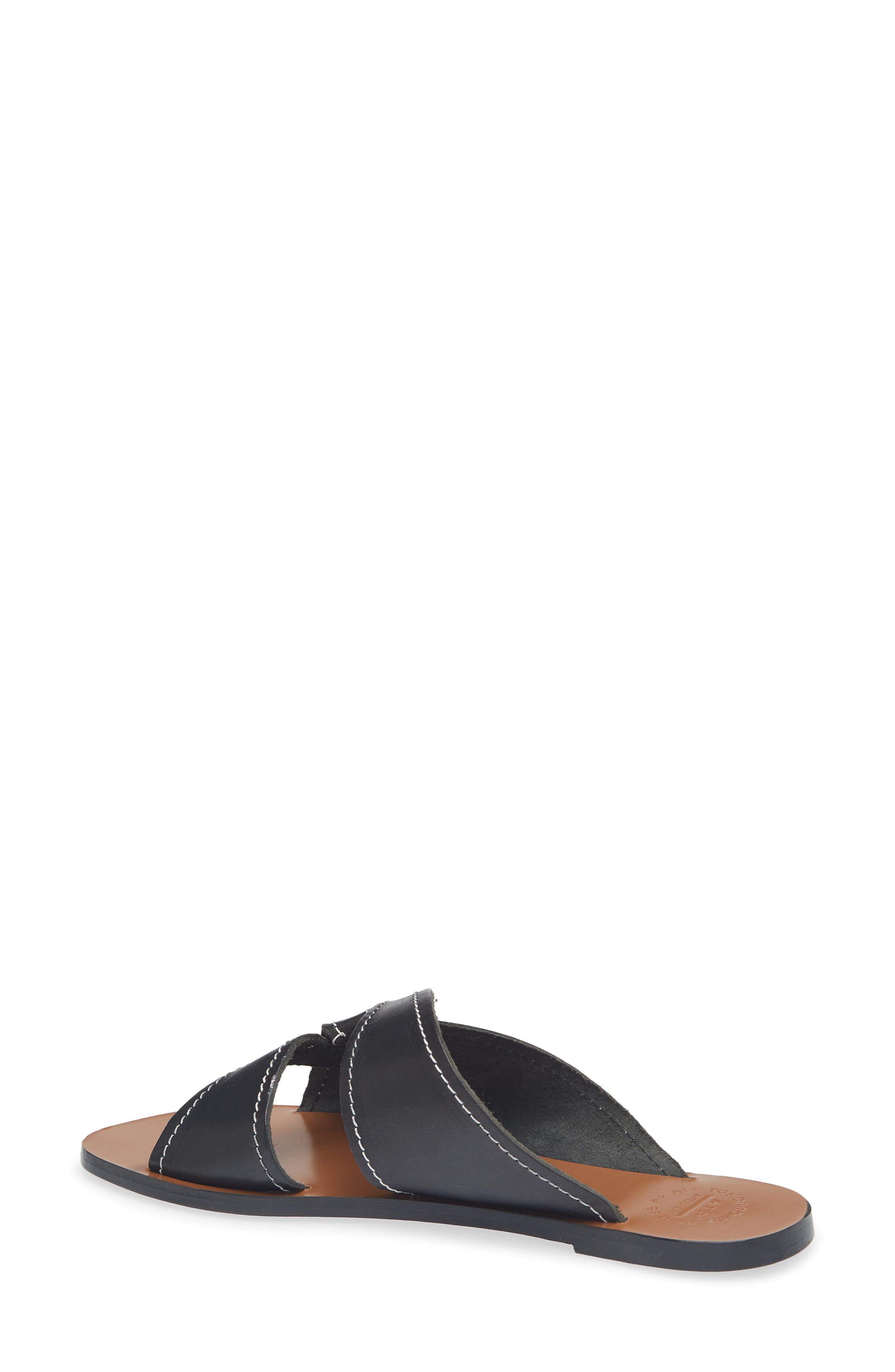 ATP ATELIER Allai Slide Sandal, Alternate, color, Black/ Contrast Stitch