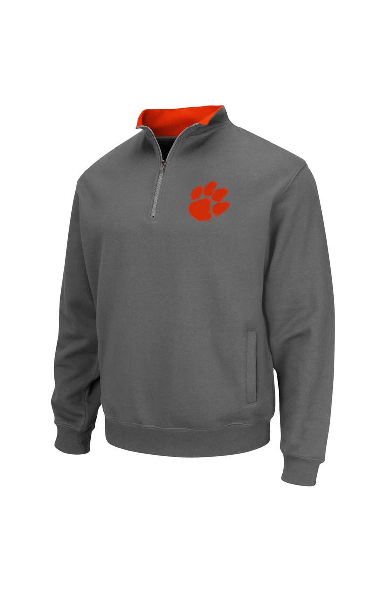 COLOSSEUM Men's Colosseum Charcoal Clemson Tigers Tortugas Logo Quarter-Zip Pullover Jacket, Alternate, color, Charcoal