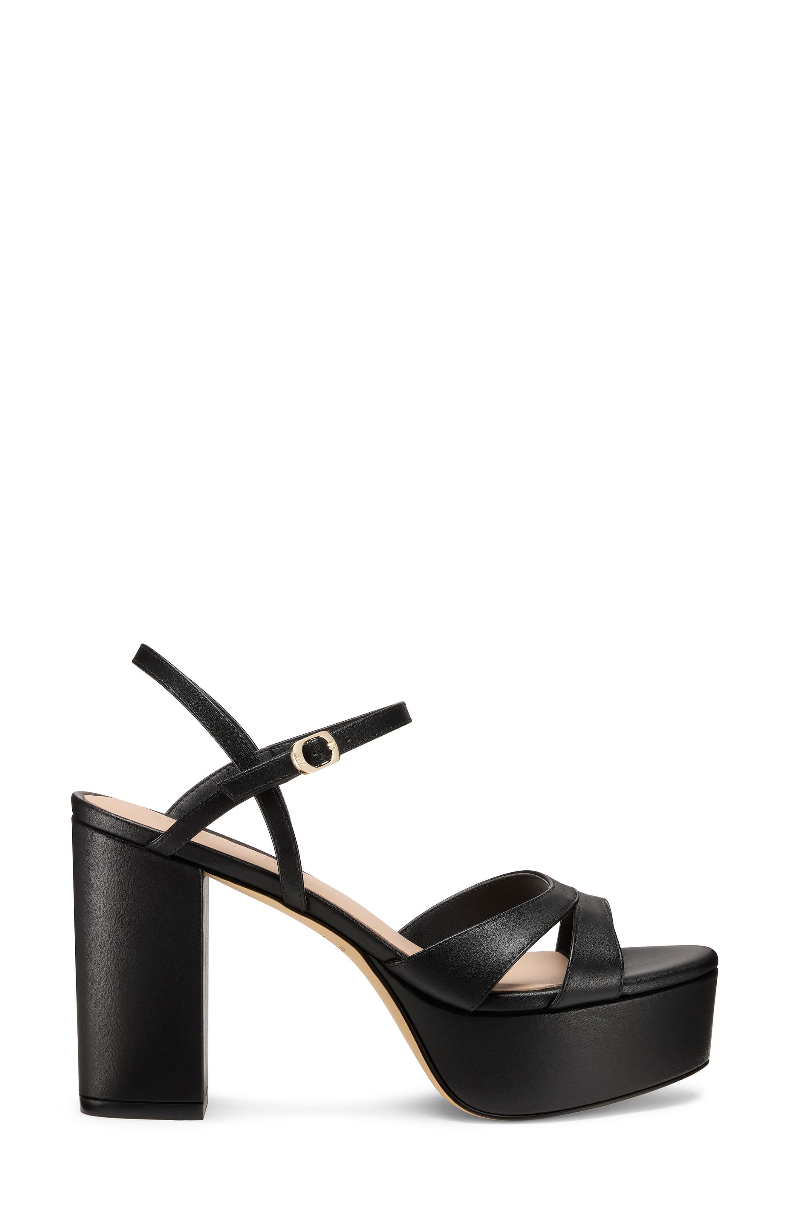Stuart Weitzman Maia Platform Sandal, Alternate, color, Black