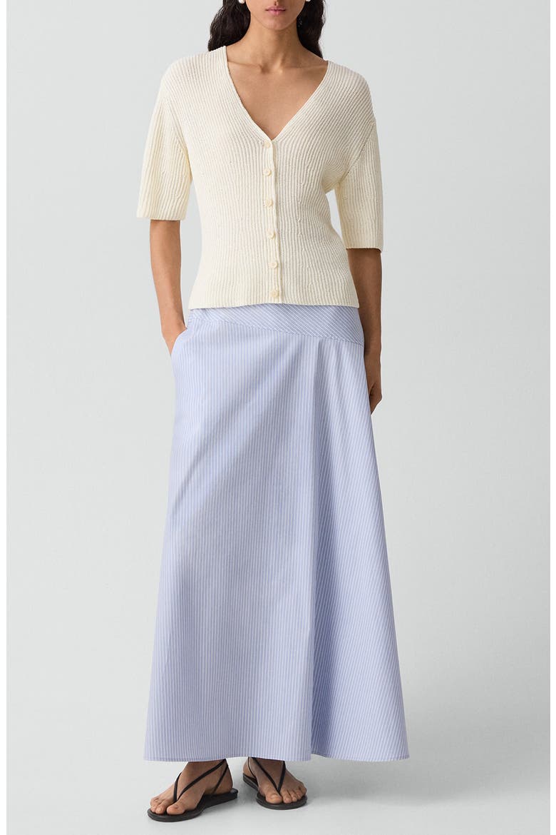 Shaped Cotton Cardigan, Alternate, color, IVORY - C05