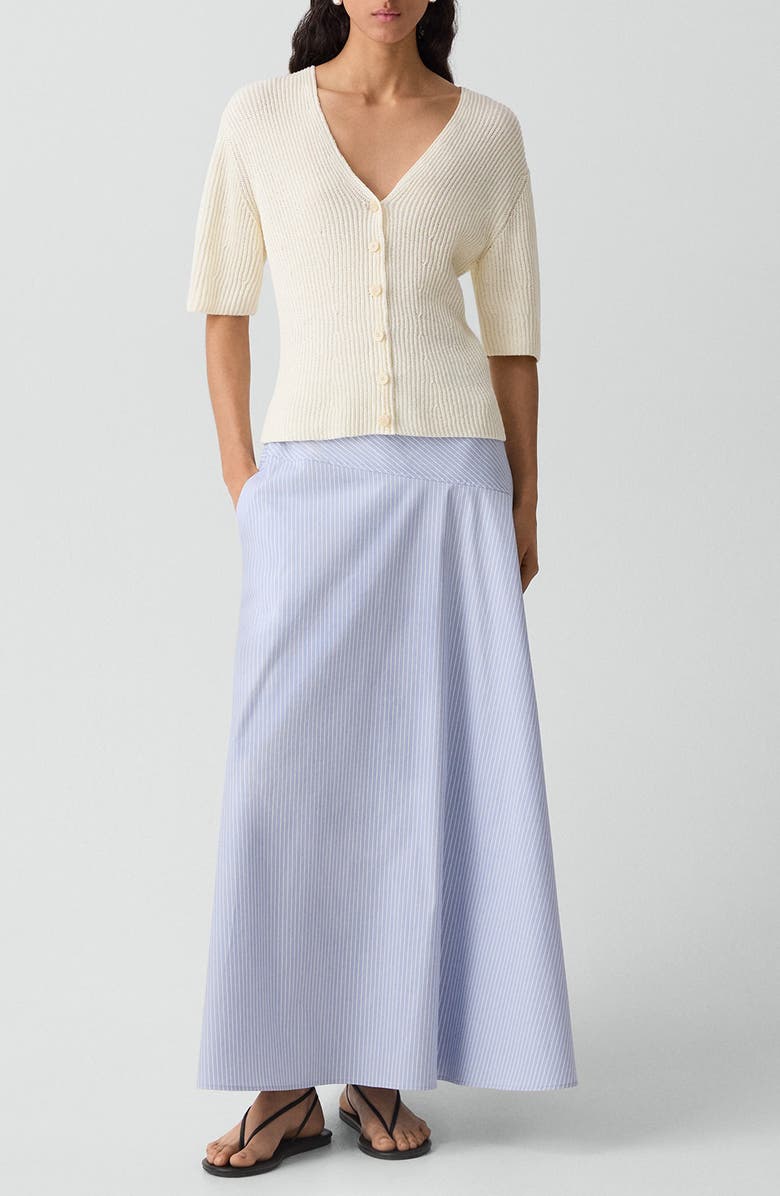 Theory Shaped Cotton Cardigan, Alternate, color, Ivory - C05