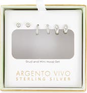 ARGENTO VIVO Pack of 3 Assorted Stud & Hoop Earrings