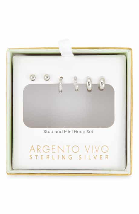ARGENTO VIVO Pack of 3 Assorted Stud & Hoop Earrings
