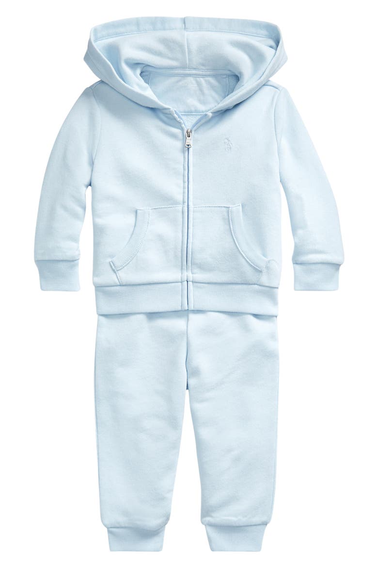 Atlantic French Terry Full Zip Hoodie & Joggers Set, Main, color, BERYL BLUE