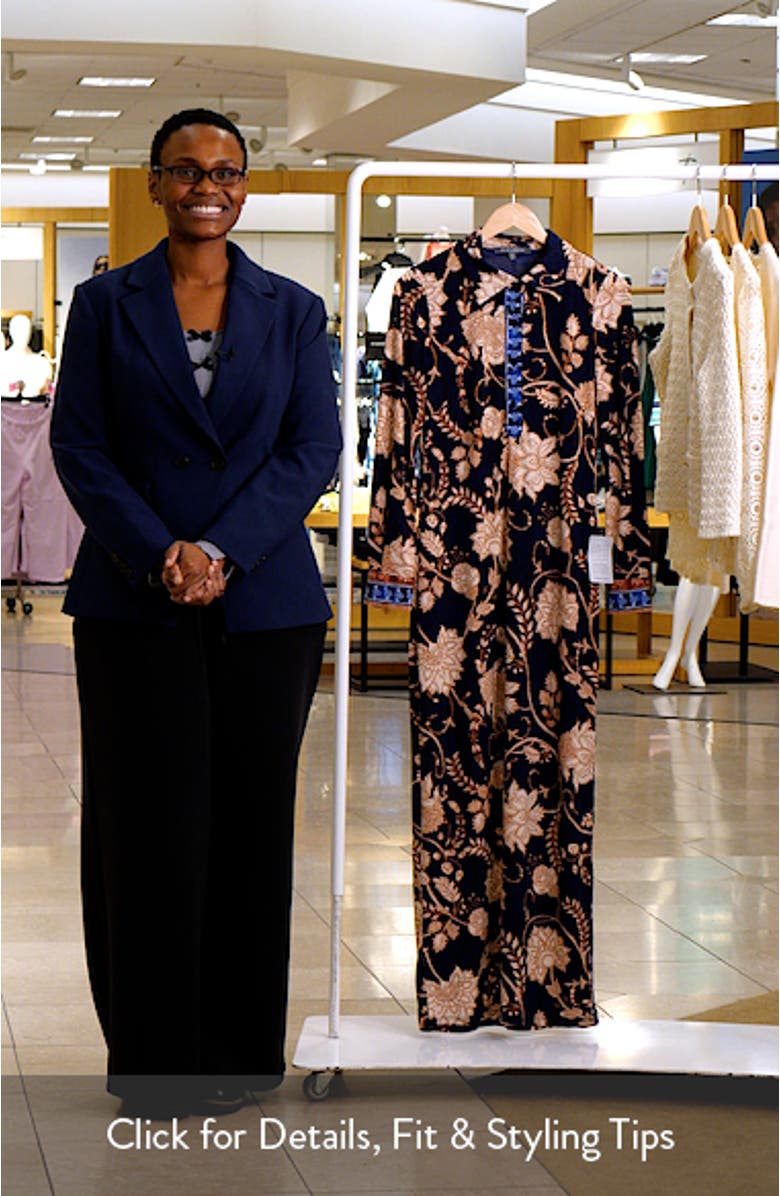 Floral Print Long Sleeve Dress, sales video thumbnail