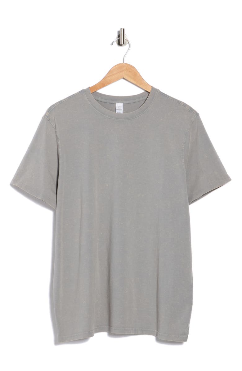 90 DEGREE BY REFLEX Acid Wash Stretch Cotton T-Shirt, Alternate, color, Steel Gray