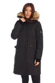 Alpine North LAURENTIAN - Vegan Down Long Parka Winter with Faux Fur Hood