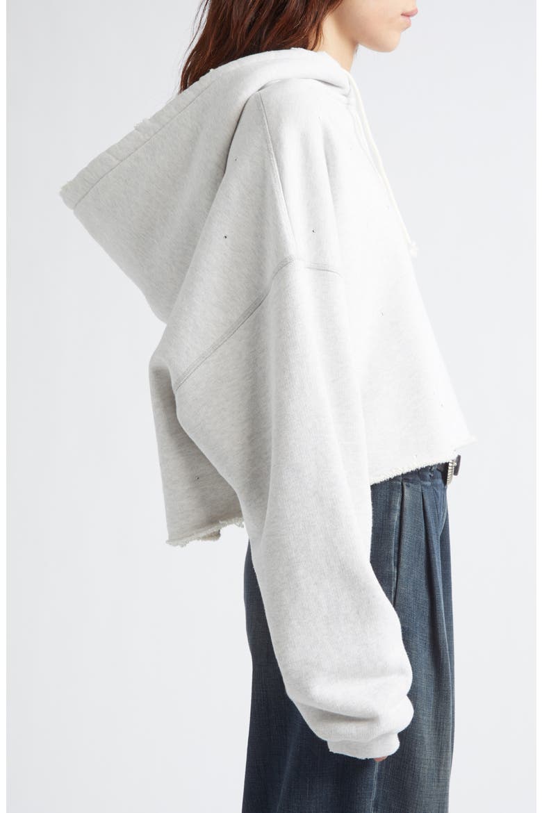 Star Oversize Crop Hoodie, Alternate, color, VINTAGE GRAY MELANGE