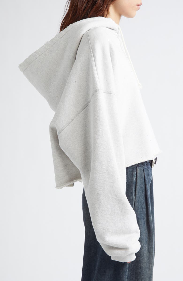 Golden Goose Star Oversize Crop Hoodie, Alternate, color, Vintage Gray Melange