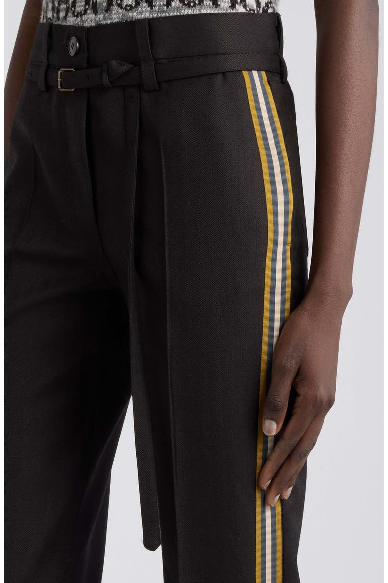 Persy Herringbone Wool Straight Leg Pants, Alternate, color, DARK BROWN