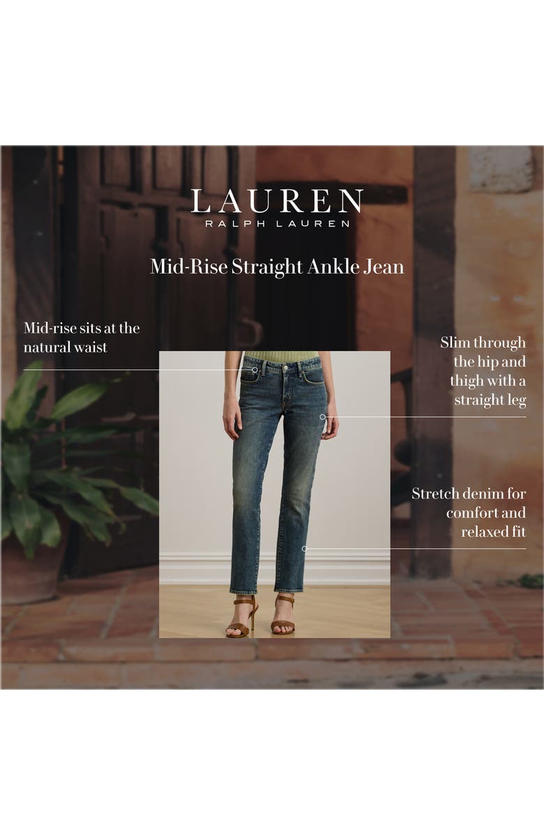 Lauren Ralph Lauren Straight Leg Ankle Jeans, Alternate, color,