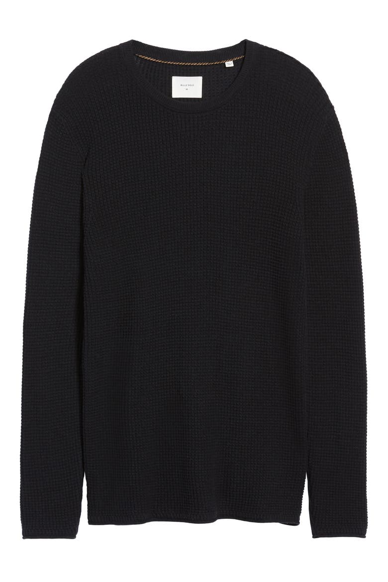 Regular Fit Waffle Crewneck Pullover, Alternate, color, MIDNIGHT
