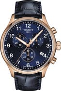 Tissot Chrono XL Collection Chronograph Leather Strap Watch, 45mm