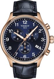 Tissot Chrono XL Collection Chronograph Leather Strap Watch, 45mm