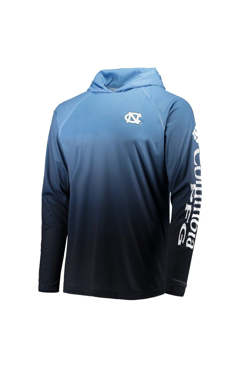 Columbia Men's Columbia PFG Carolina Blue North Carolina Tar Heels Terminal Tackle Omni-Shade UPF 50 Long Sleeve Hooded Top, Alternate, color, 