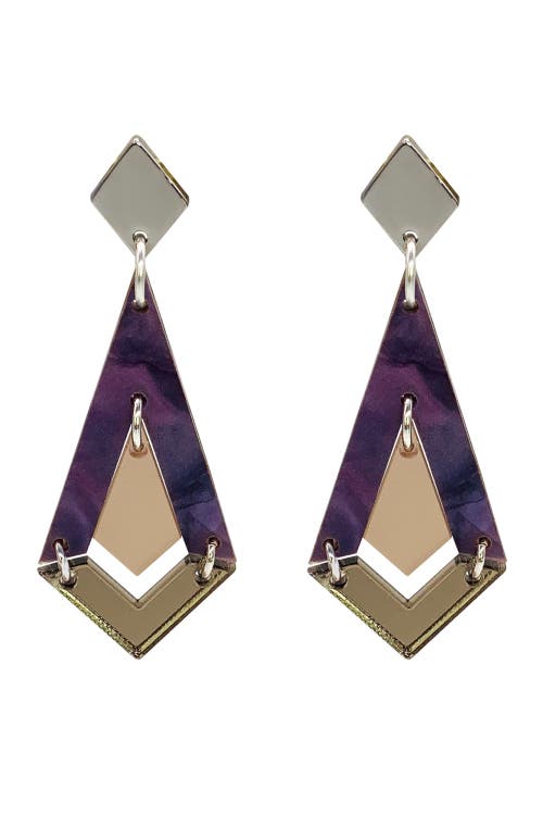 Toolally Art Deco Diamond Drops - Amethyst Pearl & Champagne  product