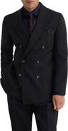 Reiss Valley Pinstripe Wool Double Breasted Dinner Jacket
