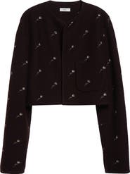 RIER Walker Floral Embroidered Wool Utility Jacket