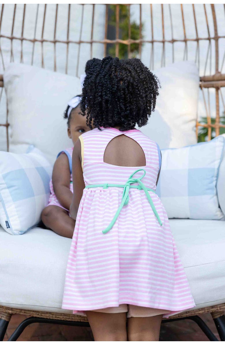 Florence Eiseman Stripe Knit Dress With Flowers, Alternate, color, Pink/White