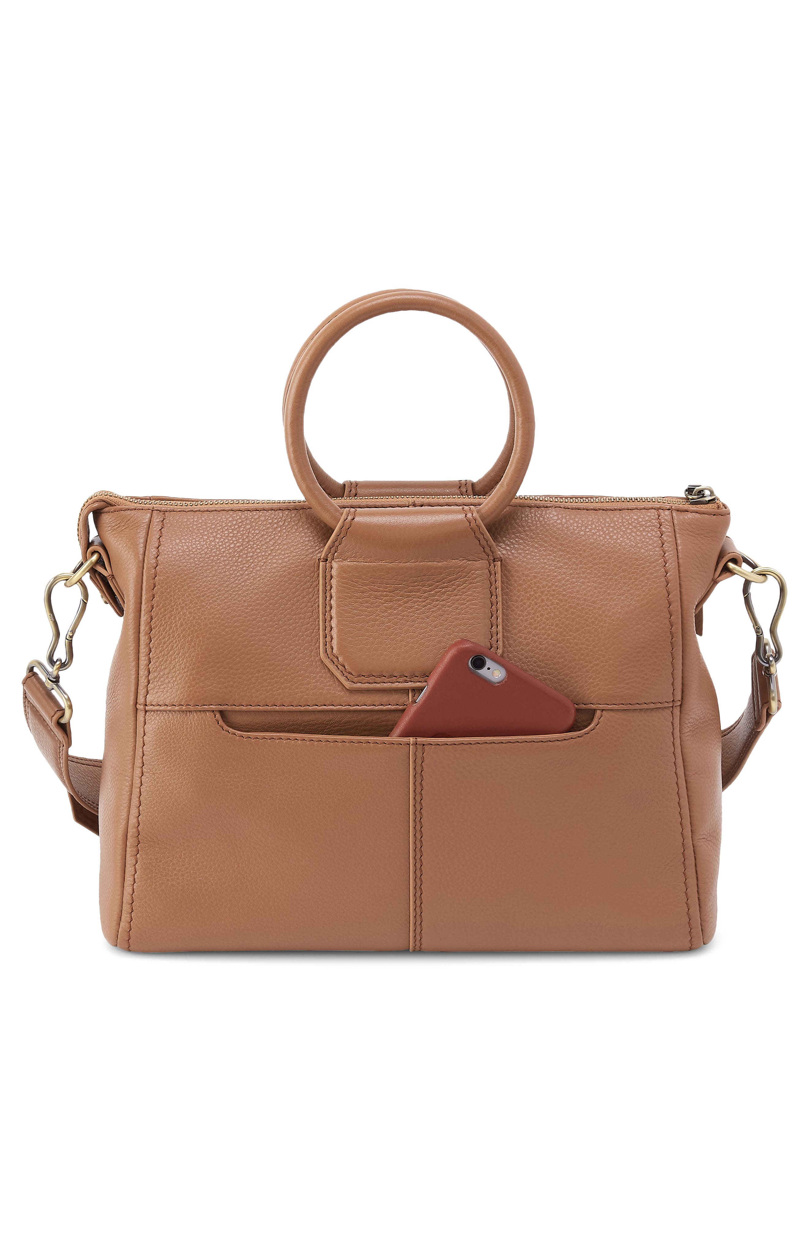 HOBO Medium Sheila Leather Satchel, Alternate, color, Brown Sugar