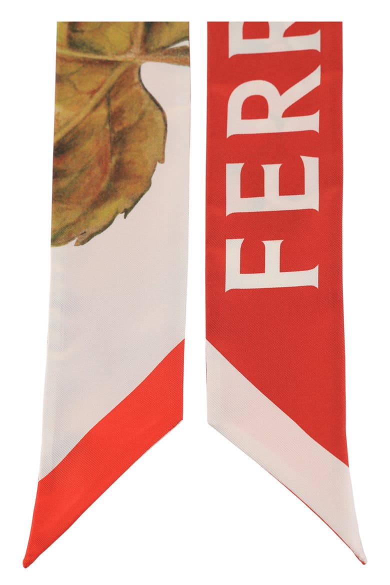 Skinny Silk Scarf, Alternate, color, WHITE
