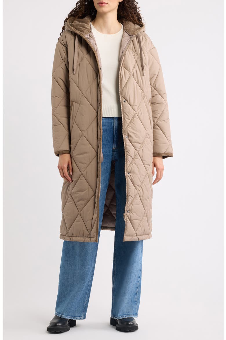 Sleeping Bag Quilted Coat, Main, color, DUSTYTAUPE