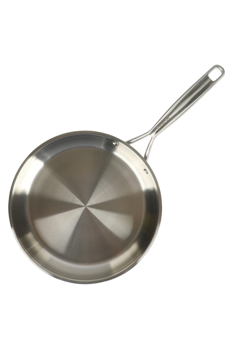 12 Inch Tri Ply Stainless Steel Frying Pan with Lid, Alternate, color, Stainless Steel