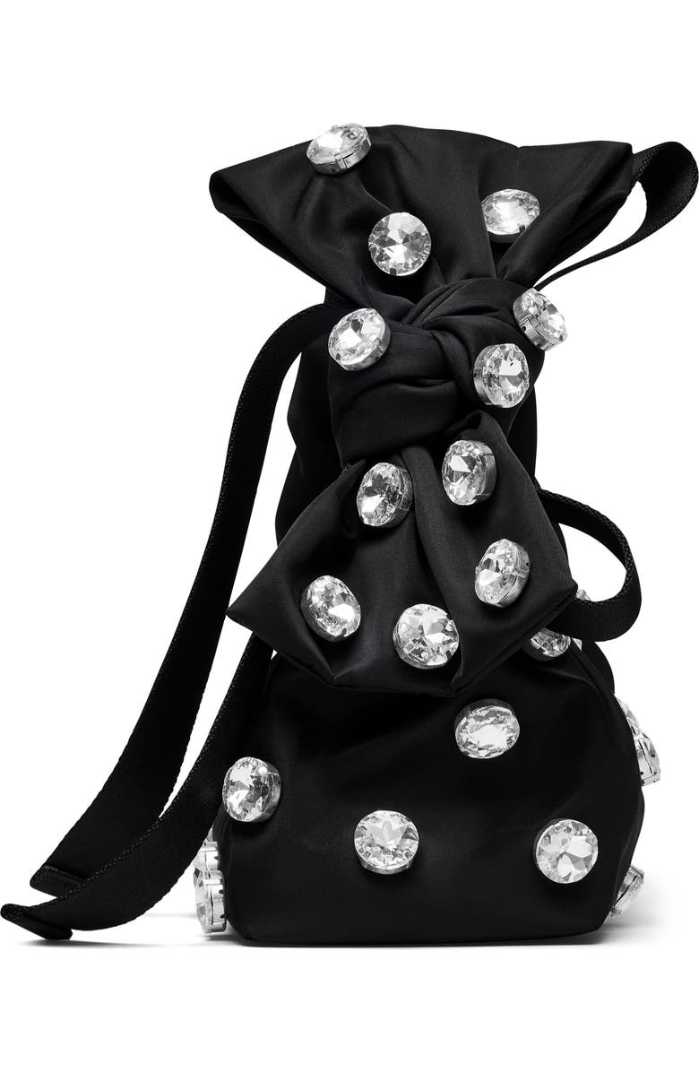 Marc Jacobs The Gem Nylon Bow Mini Sack Bag, Alternate, color, Black