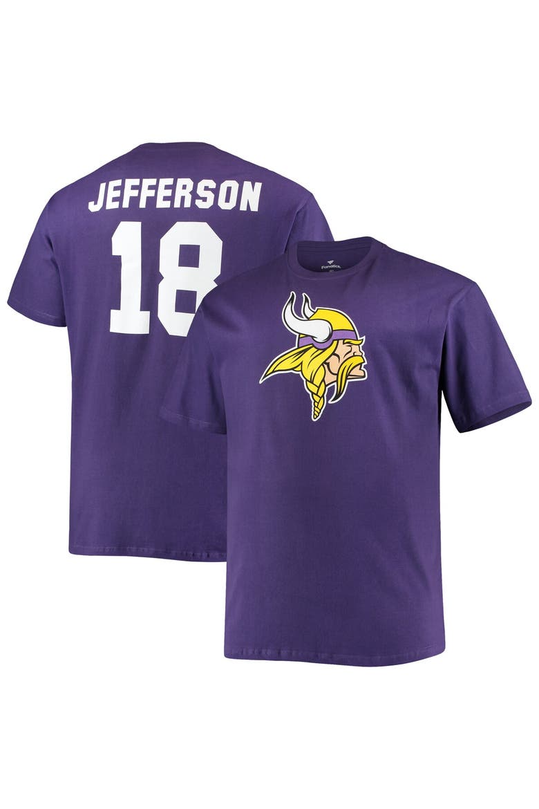 Men's Fanatics Branded Justin Jefferson Purple Minnesota Vikings Big & Tall Player Name & Number T-Shirt, Alternate, color, Purple