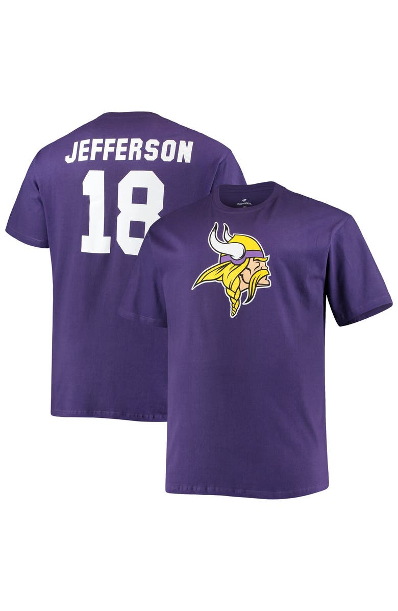 FANATICS Men's Fanatics Branded Justin Jefferson Purple Minnesota Vikings Big & Tall Player Name & Number T-Shirt, Alternate, color, Purple