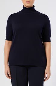 Marina Rinaldi Nepal Turtleneck Short Sleeve Cashmere Sweater