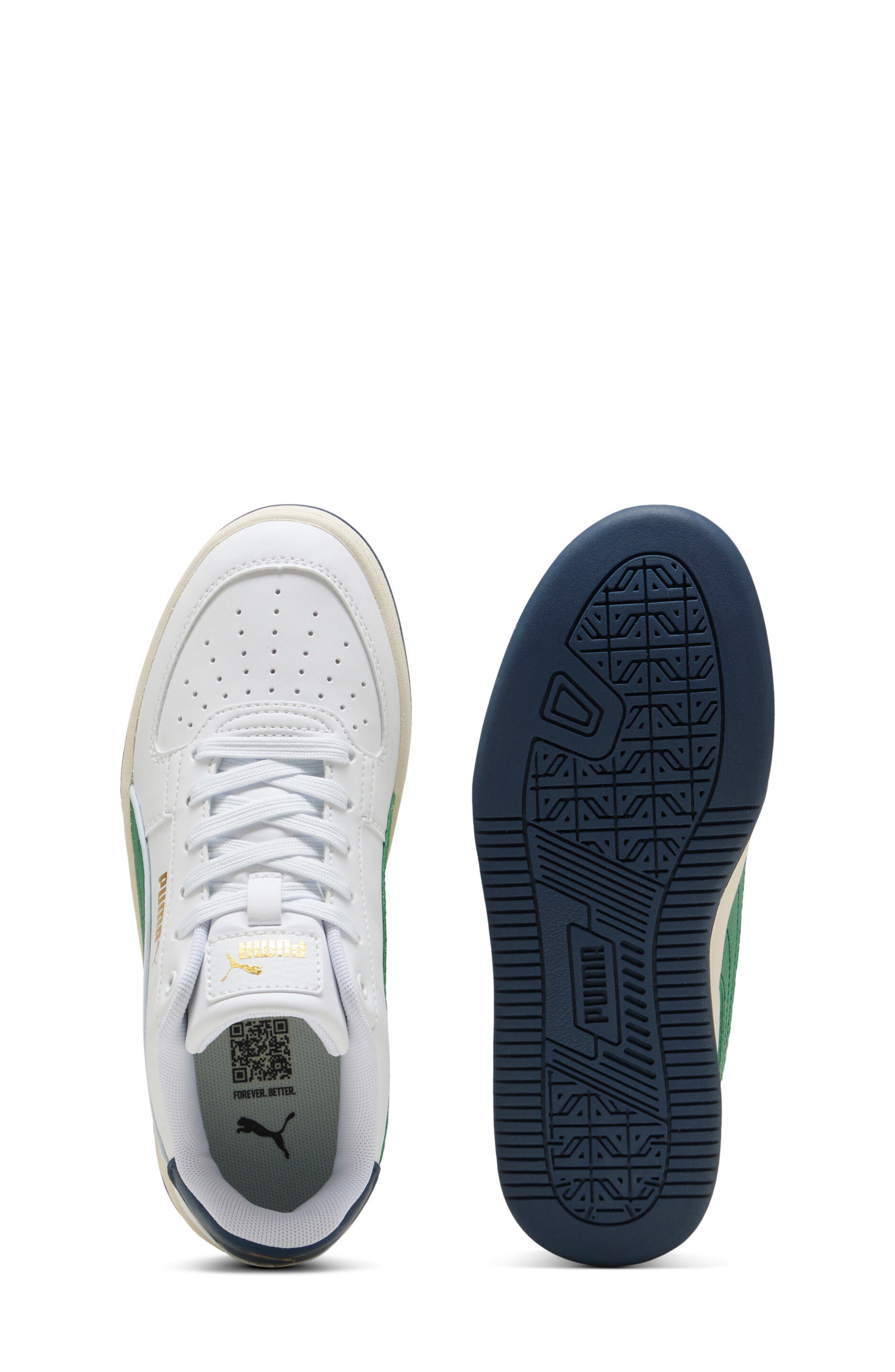 Kids' Caven 2.0 Retro Sneaker, Alternate, color, PUMA WHITE/ ARCHIVE GREEN
