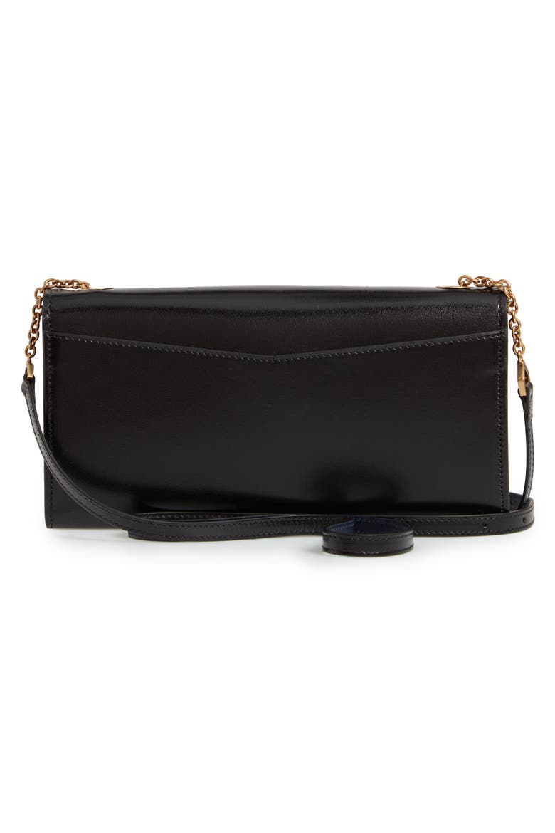 Leather Wallet on a Chain, Alternate, color, BLACK