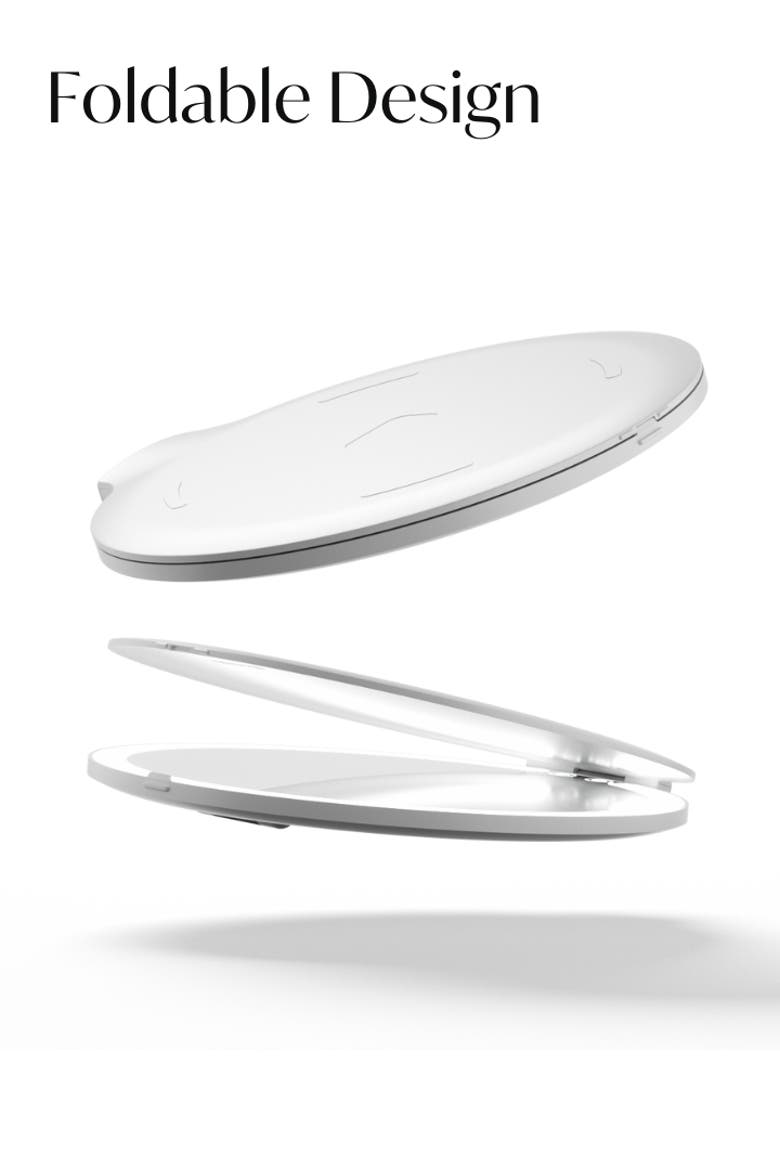 Abigail LED Travel Mirror, Alternate, color, White