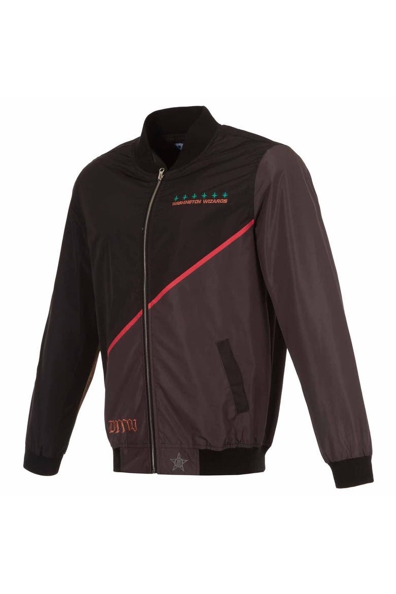 Men's JH Design Black Washington Wizards 2023/24 City Edition Full-Zip Bomber Jacket, Alternate, color, Black
