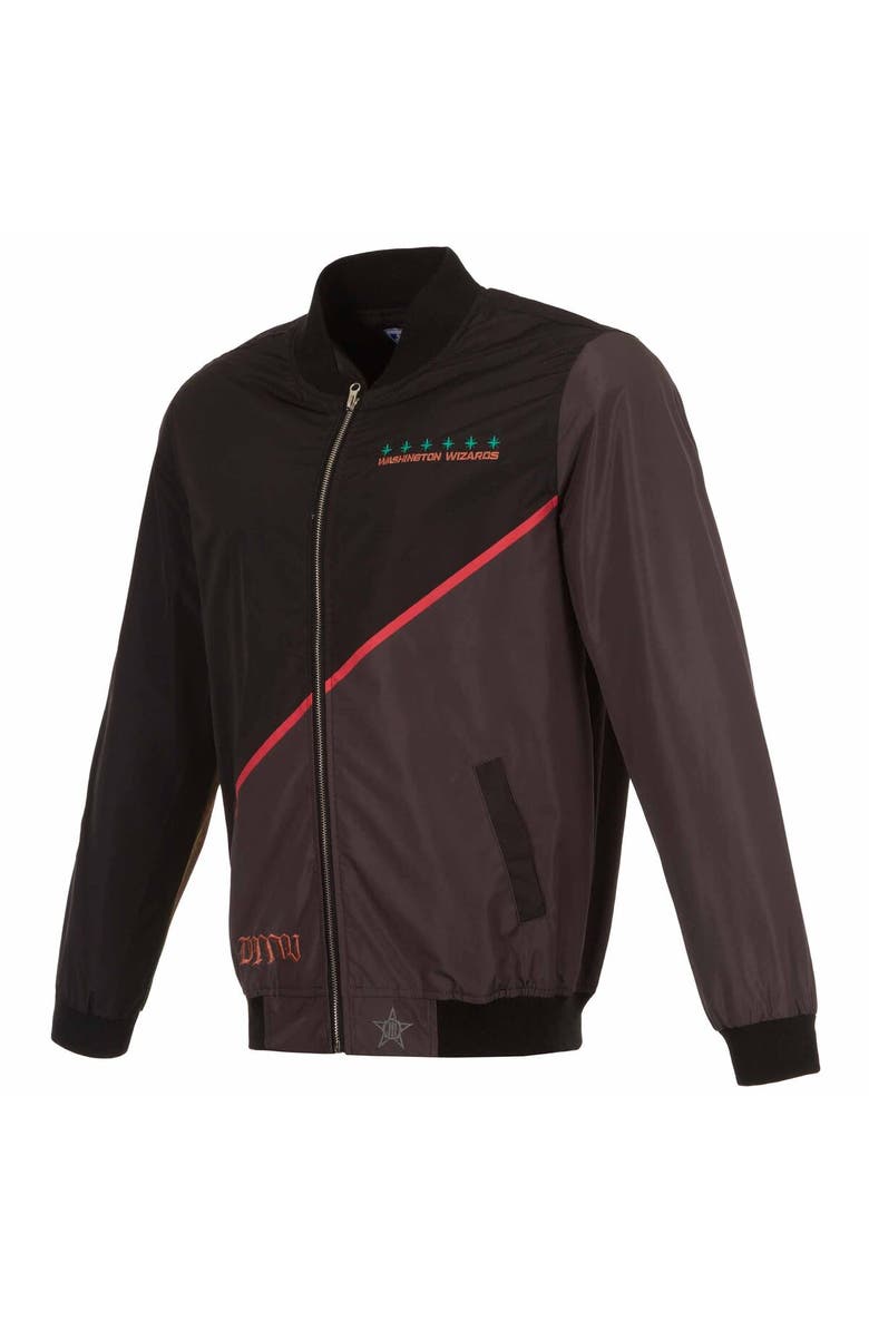 JH DESIGN Men's JH Design Black Washington Wizards 2023/24 City Edition Full-Zip Bomber Jacket, Alternate, color,